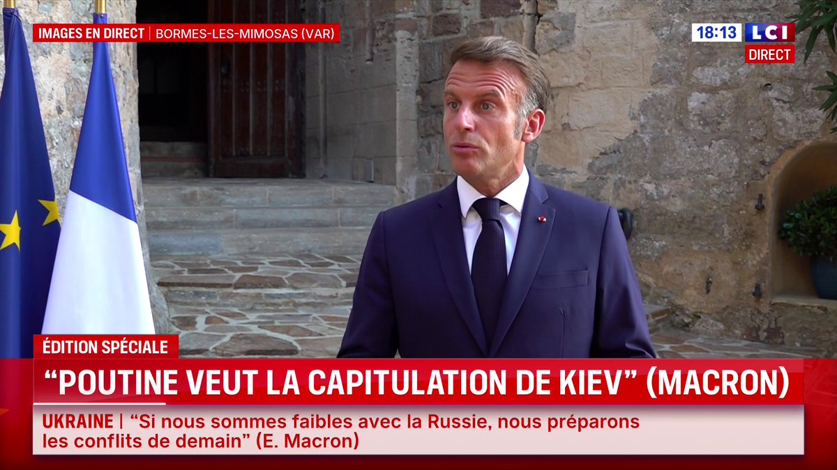 🗣️"On en fait autant sur l'Ukraine parce qu'il s'agit de l'Europe... Si nous voulons être libre, indépendant, nous devons être craint et si nous voulons être craint nous devons être fort" : Emmanuel Macron