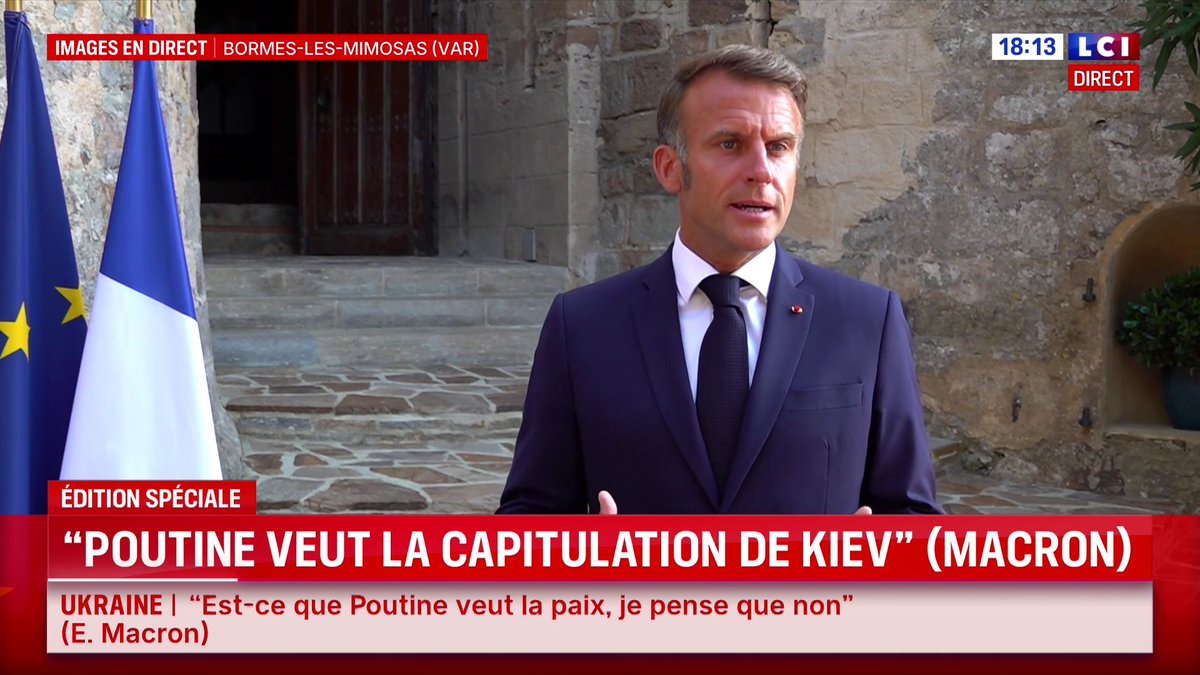 🔴🗣️ "Ce qui se passe en Ukraine aujourd'hui, c'est un réveil collectif, l'Europe n'est plus une terre de paix" : Emmanuel Macron