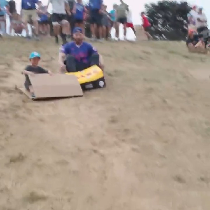 This may be the best thing you'll see today! We mic'd up Brandon Nimmo as he slid down the hill with youngsters ahead of the Little League Classic 🤣