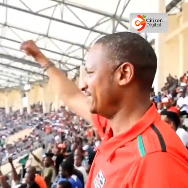 MP Babu Owino stirs excitement at Kasarani stadium, Regular section during Harambee Stars vs Zambia match
