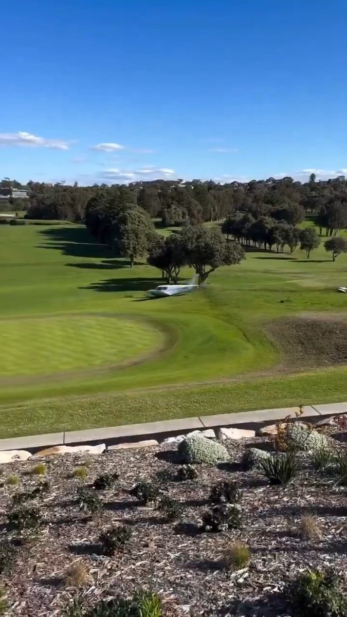 Plane made an emergency landing/crash landing on a golf course in Sydney Australia. Both occupants of the plane sustained minor injuries and one guy running to help sustained an injury to his ego 😎 #flying #crash #australia #aussie #golfing #plane