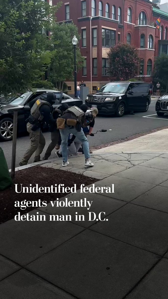 Federal agents violently detained a food delivery driver as he emerged from a D.C. coffee shop Saturday morning. The incident captured on video showed the officers throwing him to the ground and beating him before sweeping him away in an unmarked vehicle.