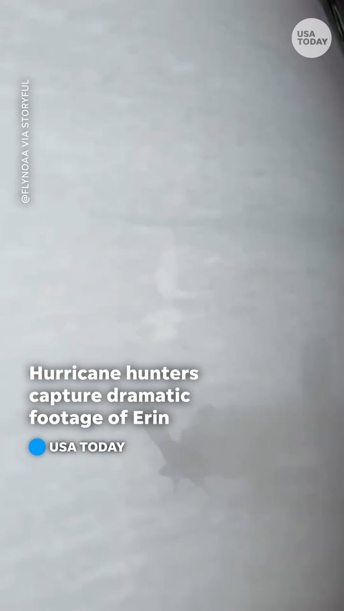 These hurricane hunters captured dramatic footage inside Hurricane Erin's eye over the Atlantic Ocean.