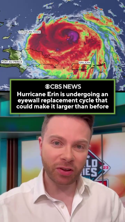 Hurricane Erin is now undergoing an eyewall replacement cycle that could make it even larger than it was before. Andrew Kozak TV breaks down what that process entails and what it means as Hurricane Erin continues on its path across the Caribbean and up along the coast of the eastern U.S.