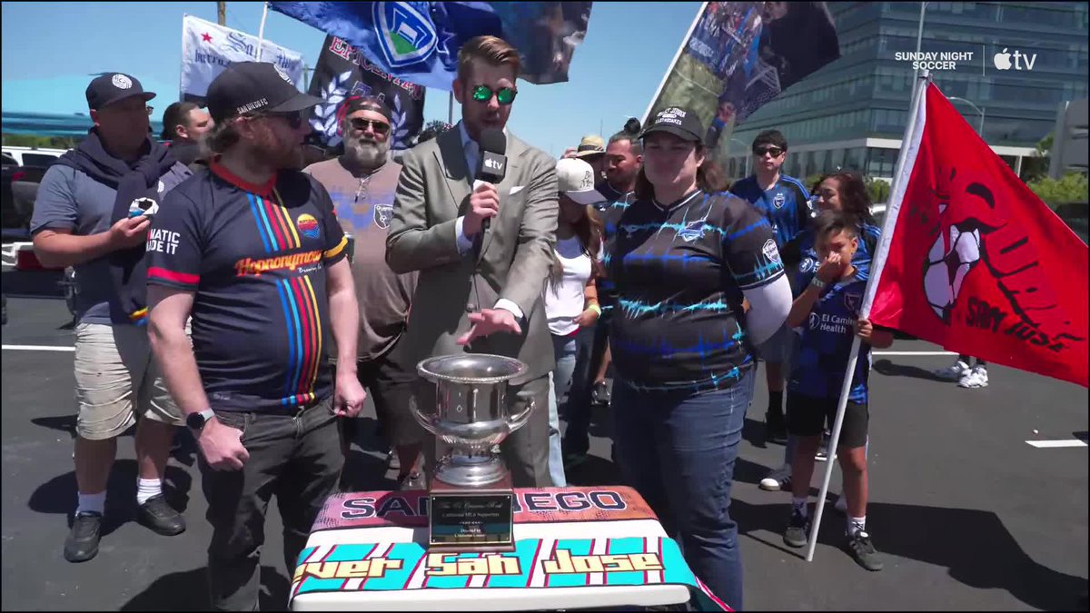 Here's to new traditions. 🙌 Andrew Wiebe checks in with San Jose &amp; San Diego supporters as they introduce El Camino Real. 📺 #MLSSeasonPass: