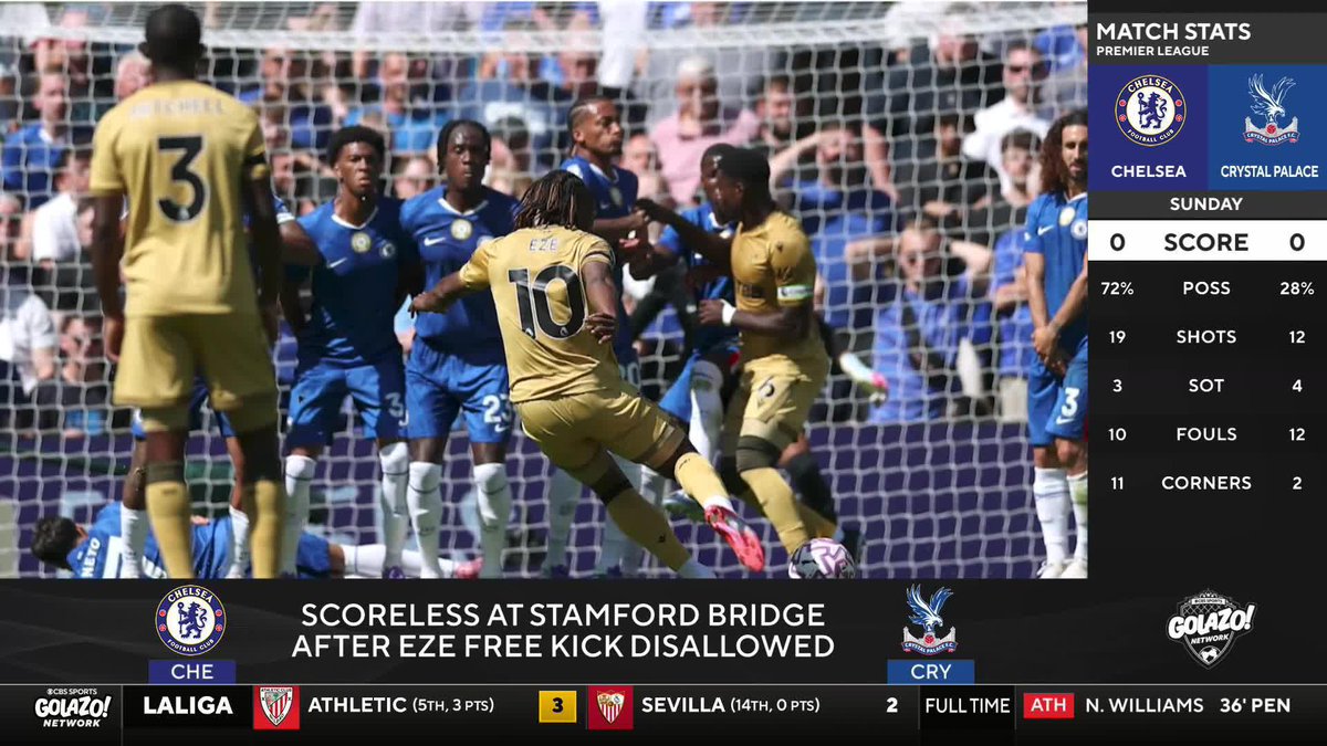 Was it the right decision for Eberechi Eze's free kick to be ruled out? 🤔 𝐈𝐀𝐍 𝐏𝐀𝐔𝐋 𝐉𝐎𝐘 voices his displeasure about the rule and the decision to take away the goal 🗣️