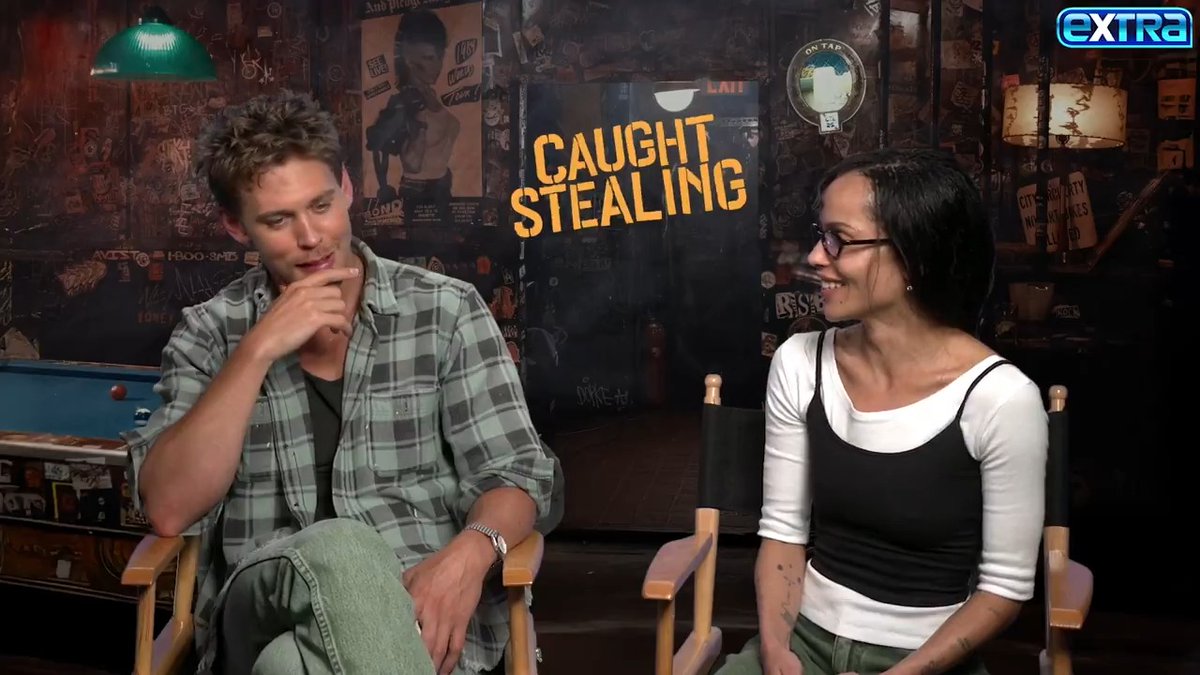 Zoë Kravitz and Austin Butler share what they love about each other most after working together on #CaughtStealing! 🥰 Tommy DiDario