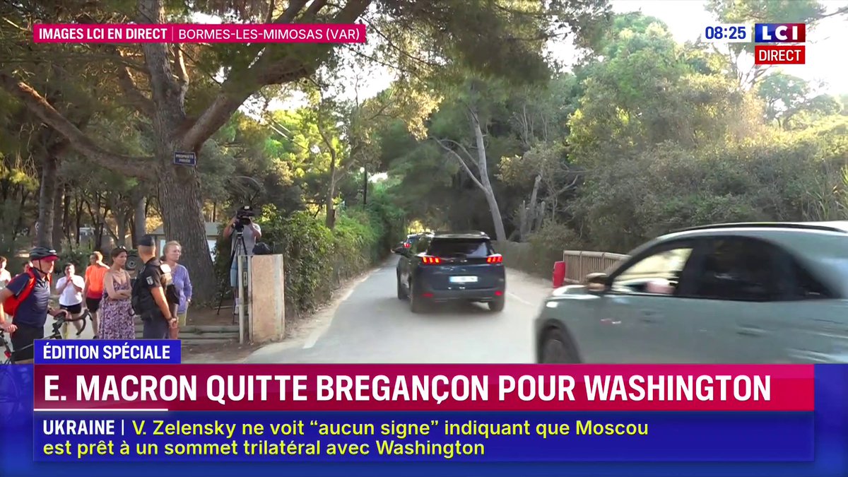 🔴 Emmanuel Macron quitte Brégançon pour Washington afin de rejoindre Volodymyr Zelensky et d’autres dirigeants européens pour rencontrer Donald Trump