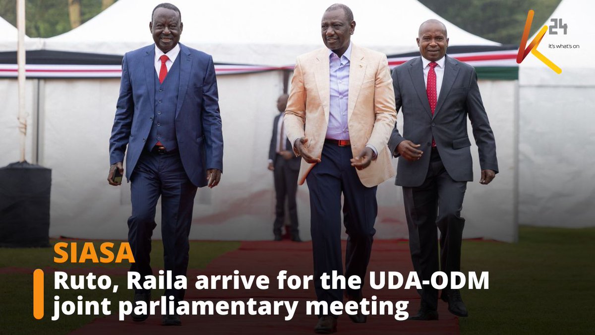Ruto, Raila arrive for the UDA-ODM joint parliamentary meeting in Karen