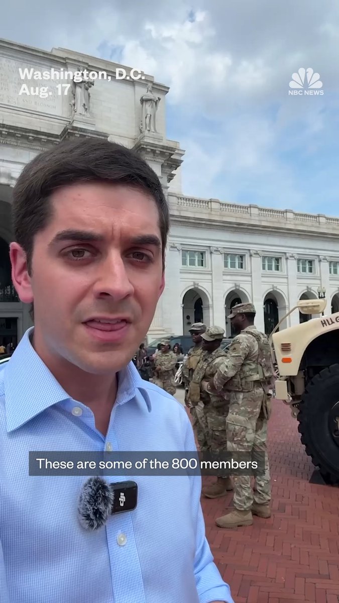 Republican-led states are sending hundreds of National Guard troops to Washington, D.C., to help execute President Trump’s anti-crime order in the city. NBC News’ Gary Grumbach reports.