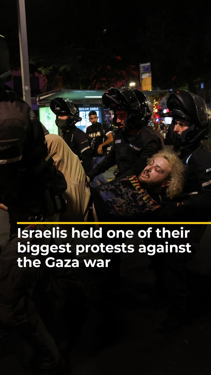 Hundreds of thousands of Israelis flooded Tel Aviv’s streets after protests across Israel to demand an end to the war on Gaza and government plans to take over Gaza City.