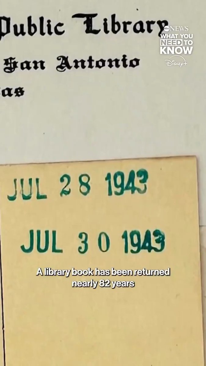 The San Antonio Public Library got a big surprise when one of its book was returned nearly 82 years after it was originally checked out. What You Need to Know is now streaming exclusively on Disney+. Stream now: