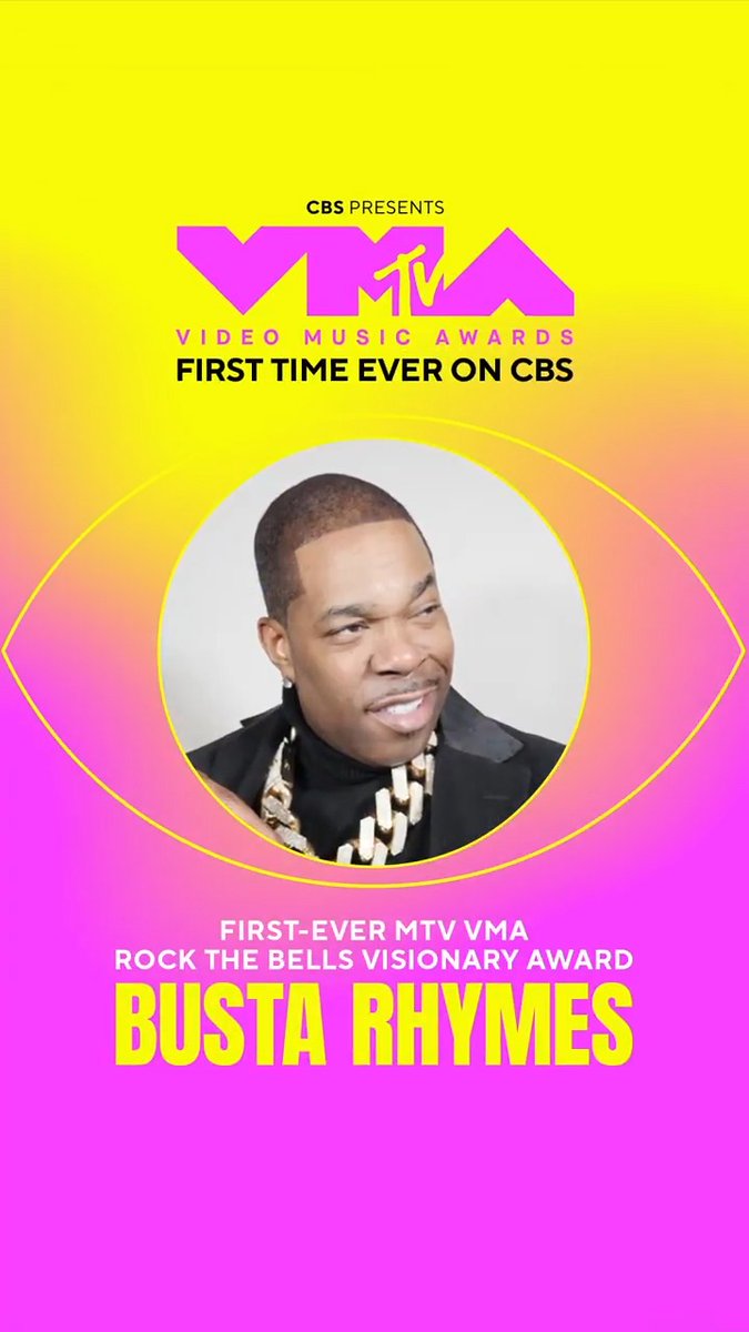 Look at HIM now! 💥 Busta Rhymes is receiving the first ever MTV VMA Rock The Bells Visionary Award! Join us as we give Busta Rhymes his flowers live at the 2025 MTV #VMAs, September 7 on CBS and Paramount+!