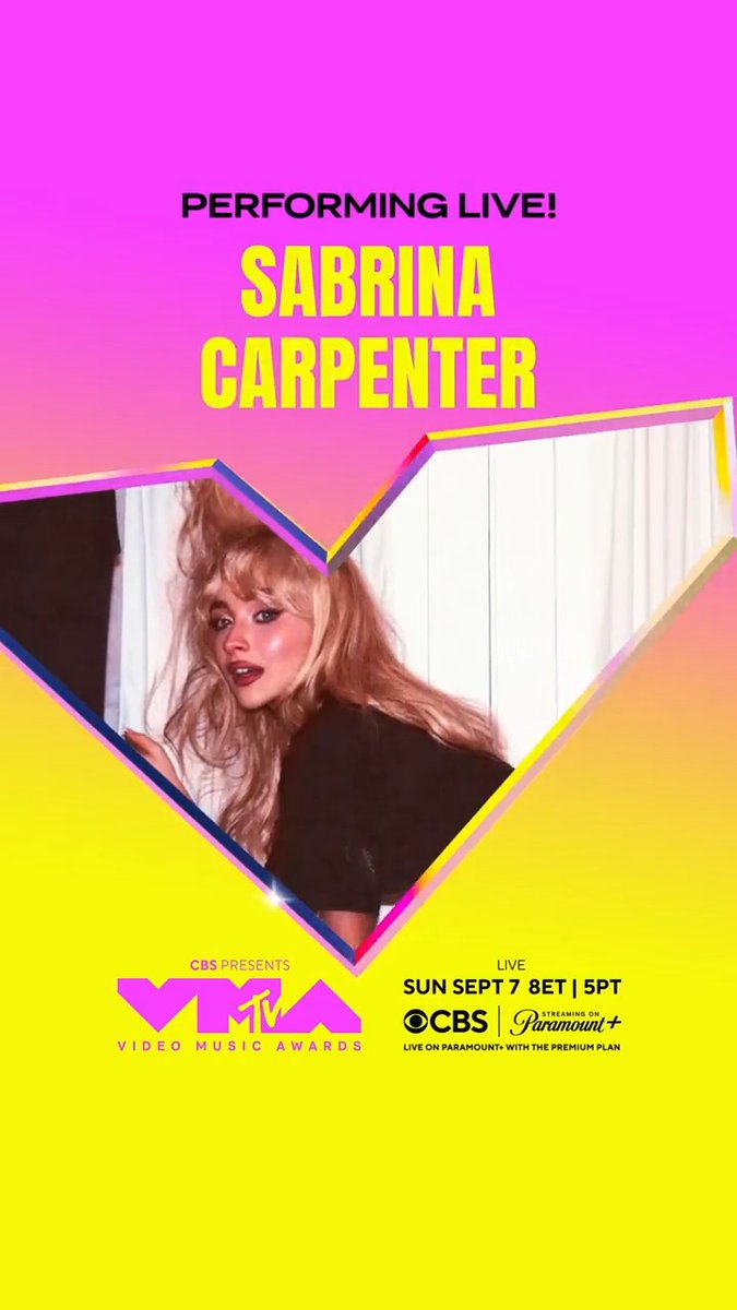 But there’s a cuter word for it, I know... #VMA PERFORMER!! 💋🐾 Sabrina Carpenter Sabrina Carpenter is performing LIVE at the 2025 #VMAs – September 7 on CBS and Paramount+!