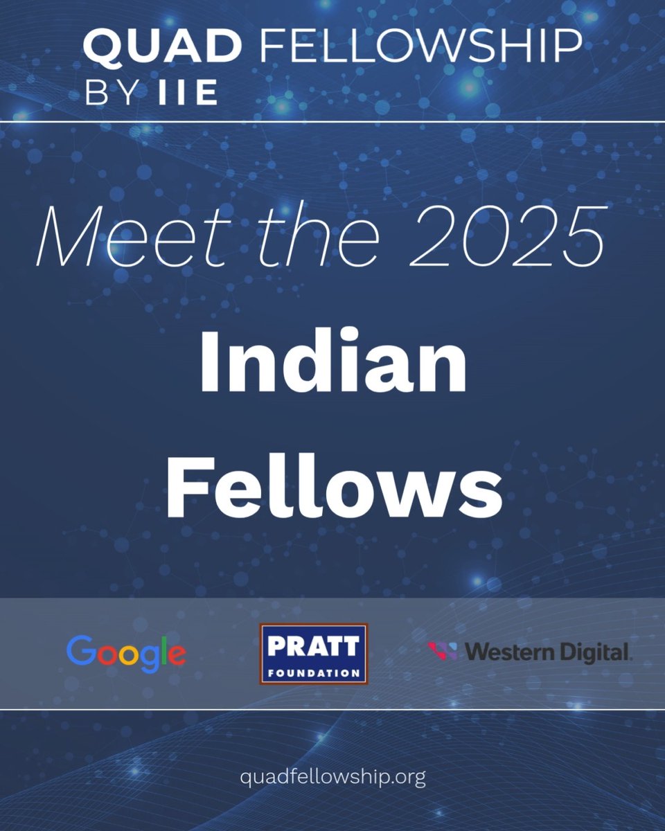 Indian Fellows based in the U.S. are working in areas like public health, space, and technology, aiming to make systems work better for society. They are driven by solving complex challenges and the ambition to improve daily life through science. These Fellows are rising STEM leaders prepared to turn research into outcomes that matter. As part of the Quad Fellowship community, they are positioned to lead collaborative efforts that address regional and global challenges. #QuadFellowship #QuadFellow #QuadbyIIE #QuadFellows