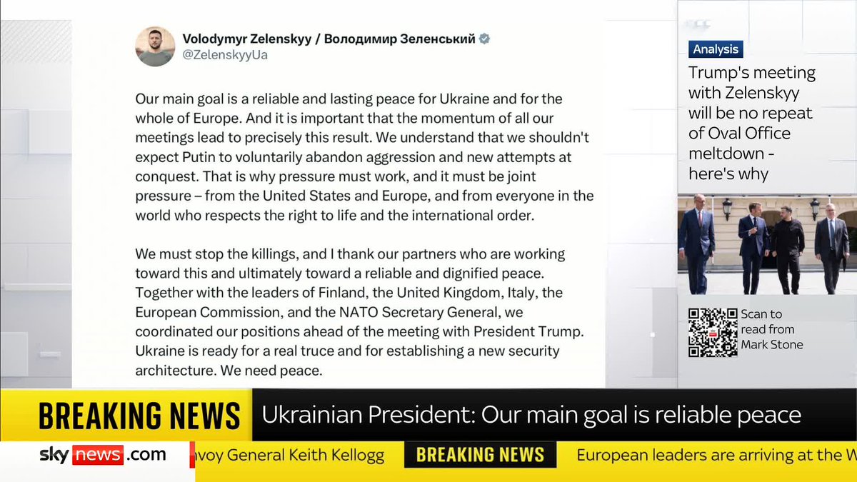 BREAKING: Volodymyr Zelenskyy has revealed why he met with European and NATO leaders at the Ukrainian embassy in Washington ahead of talks with Donald Trump. Sky's @JonathanSamuels has the latest. Ukraine latest ➡️ 📺 Sky 501, Virgin 602 and YouTube