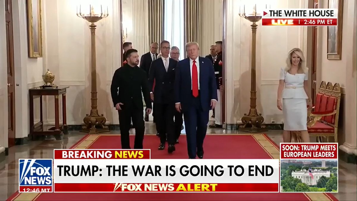 NOW: President Trump poses for a photo with Ukrainian President Zelenskyy and other European leaders.