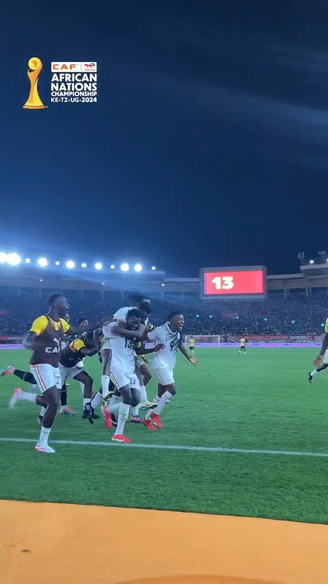 From the spot to the stands! 😮💨 Torach’s late penalty sparks unforgettable scenes as Uganda book their quarterfinal place. 🎉 Purchase your #TotalEnergiesCHAN2024 tickets here 👉