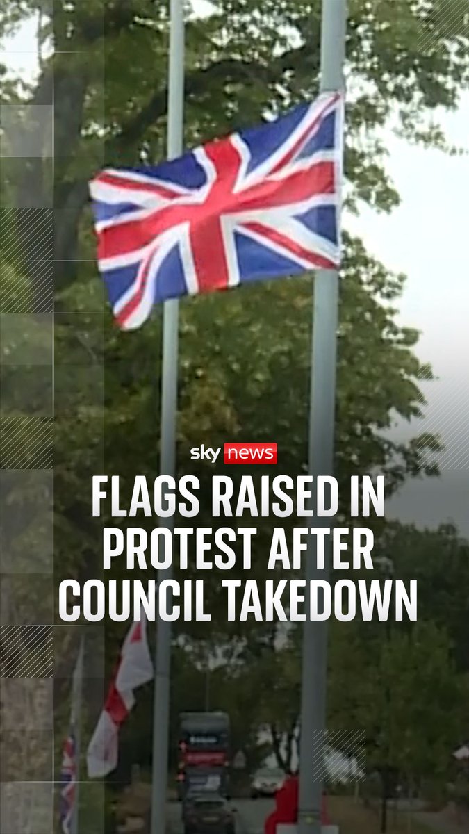 Union flags being flown across parts of London and Birmingham are being taken down by local authorities, with a council claiming it is due to routine maintenance. Sky's Amelia Harper reports. Latest ➡️