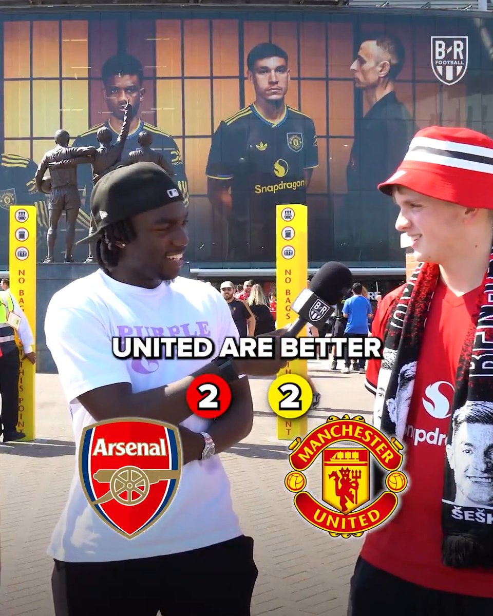 Asking Man Utd fans if they think they'll finish higher in the league than Arsenal this season 😅