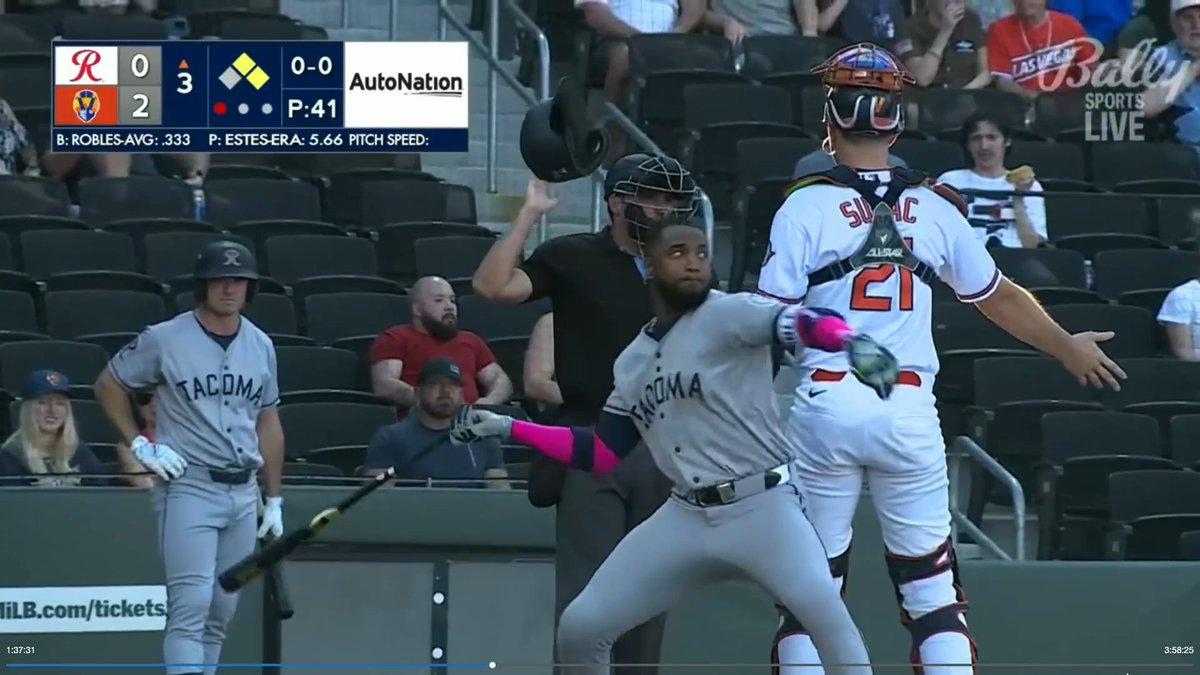 Victor Robles throws his bat at the pitcher after being hit by five pitches, a breakdown