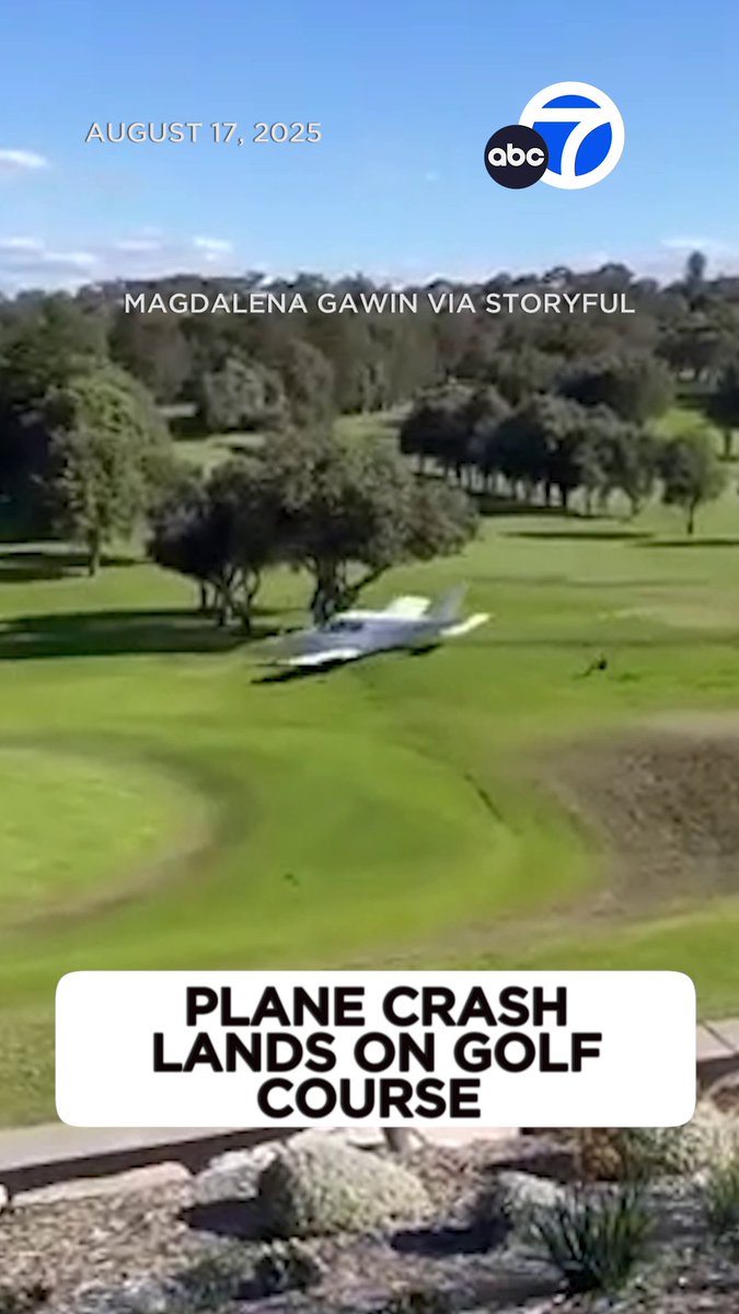 An eyewitness captured the dramatic moment a small plane crash-landed onto a golf course in Australia after it lost power. Both people aboard the plane escaped without serious injury, and no bystanders were hurt, officials said.