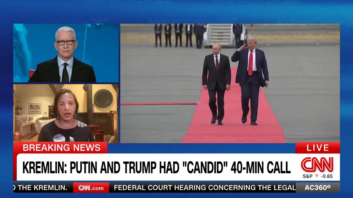 "This is not surprising, as I said, given the strange nature of the spell Putin seems to have over Trump": Former US Ambassador to the the UN and former National Security Advisor Susan Rice on President Trump questioning whether a ceasefire in Ukraine is now necessary.
