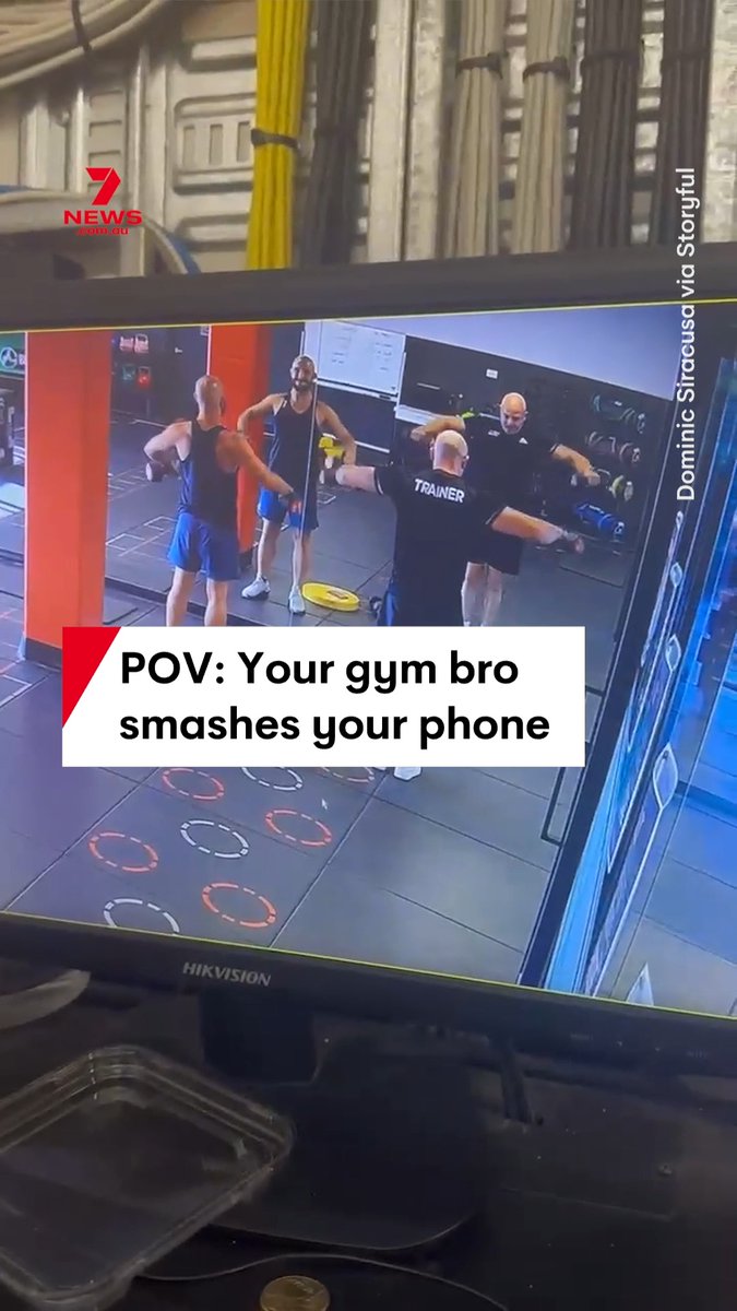 Two fitness enthusiasts lifting weights in Melbourne had a less-than-uplifting workout, after a dropped dumbbell set off a series of unfortunate events. Security footage released by Dominic Siracusa shows his friend dropping a weight that bounces onto Siracusa’s phone, cracking the screen. Siracusa reacts by walking away and tossing his own weights in disbelief, accidentally shattering a gym mirror. #gym #workout #armday #weights #CCTV