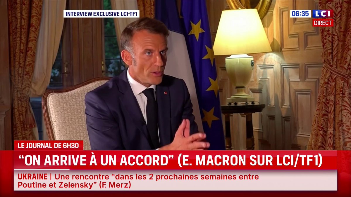 🔴 Interview exclusive d’Emmanuel Macron sur TF1/LCI 🗣️ "Dans l'hypothèse où on arrive à trouver un accord, les concessions territoriales c'est à l'Ukraine de les faire (...) Nous, Européens, on doit être en situation d'apporter ces garanties de sécurité pour l'Ukraine et pour nous."