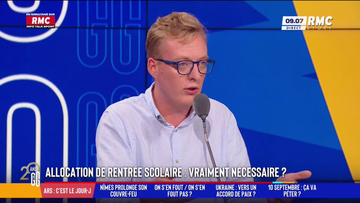 💰 L’allocation de rentrée scolaire : est-ce à l’Etat de payer les fournitures ? 🗣️ Antoine Diers : "La vraie égalité ce serait que l'école fournisse à tous les fournitures à la rentrée sur le bureau de l'écolier." #GGRMC