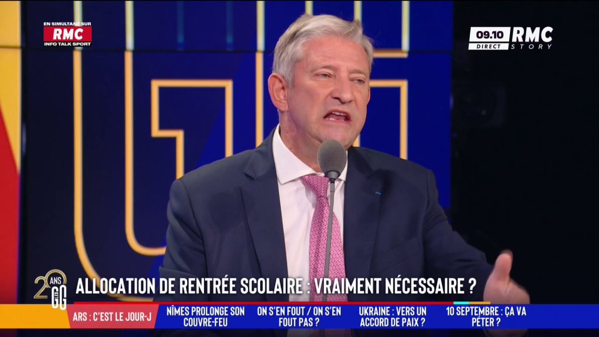 💰 Allocation de rentrée scolaire : est-ce à l’Etat de payer les fournitures ? 🗣️ Le coup de gueule d'Emmanuel de Villiers : "Cette allocation est dévoyée. Ça fait un bel écran plat à 400€. On n'a pas besoin de renouveler les cartables tous les ans. L'État n'a plus les moyens." #GGRMC