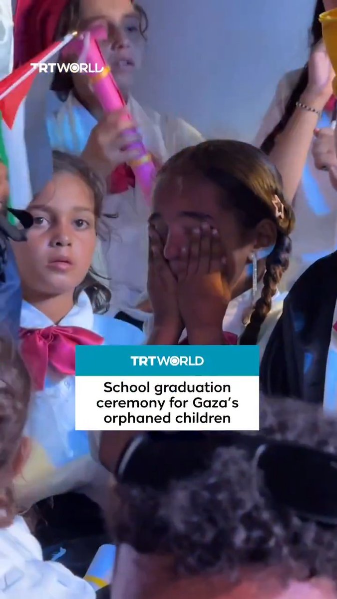 Al Wafaa Orphan Care Village in Gaza's Khan Younis organised a graduation ceremony for 1,000 orphaned children, all of whom lost either one or both parents during Israel's ongoing war on Gaza