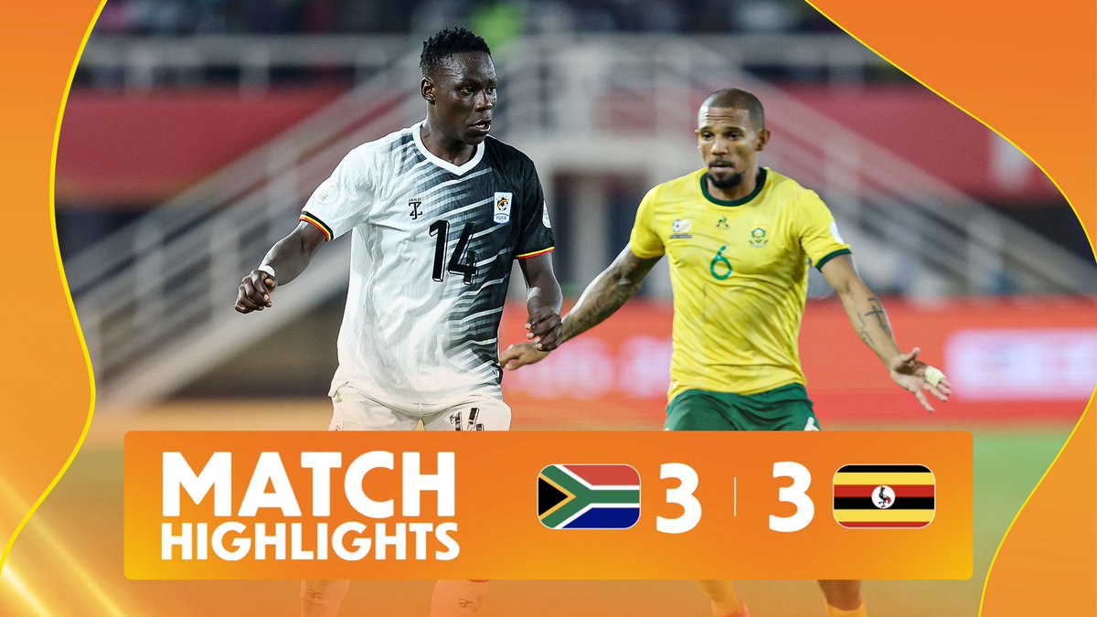 🎥 HIGHLIGHTS: 🇿🇦 3-3 🇺🇬 Uganda steal the show with a dramatic comeback in a six-goal spectacle to top Group C. 🚀 Purchase your #TotalEnergiesCHAN2024 tickets here 👉