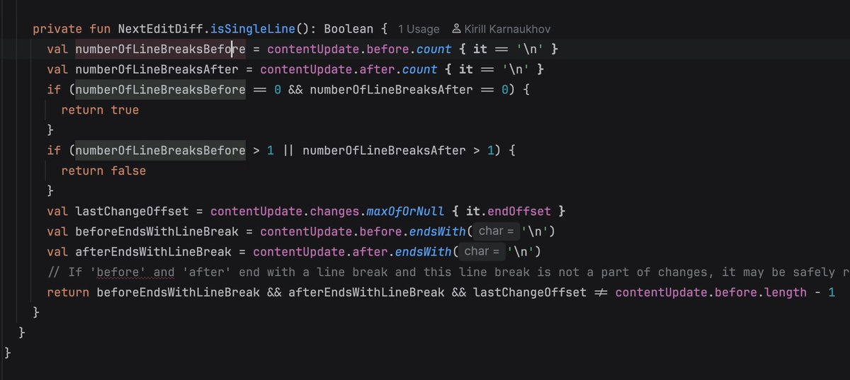 Next edit suggestions (Beta) just dropped in JetBrains AI Assistant. Get AI-powered suggestions anywhere in your file, not just the next line. ✅ Available for Java, Kotlin, and Python 🧠 Powered by AI, enhanced by IDE-native actions 💎 Unlimited use with AI Pro and AI Ultimate subscriptions Learn more →