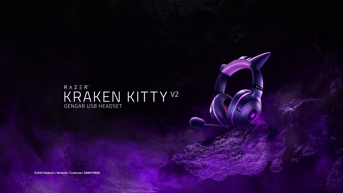 Rock a ghostly new look at your setup with the Razer Kraken Kitty V2 - Gengar Edition! Pokémon Now available in the United States, Latin America, Europe, Australia, and New Zealand. 😈
