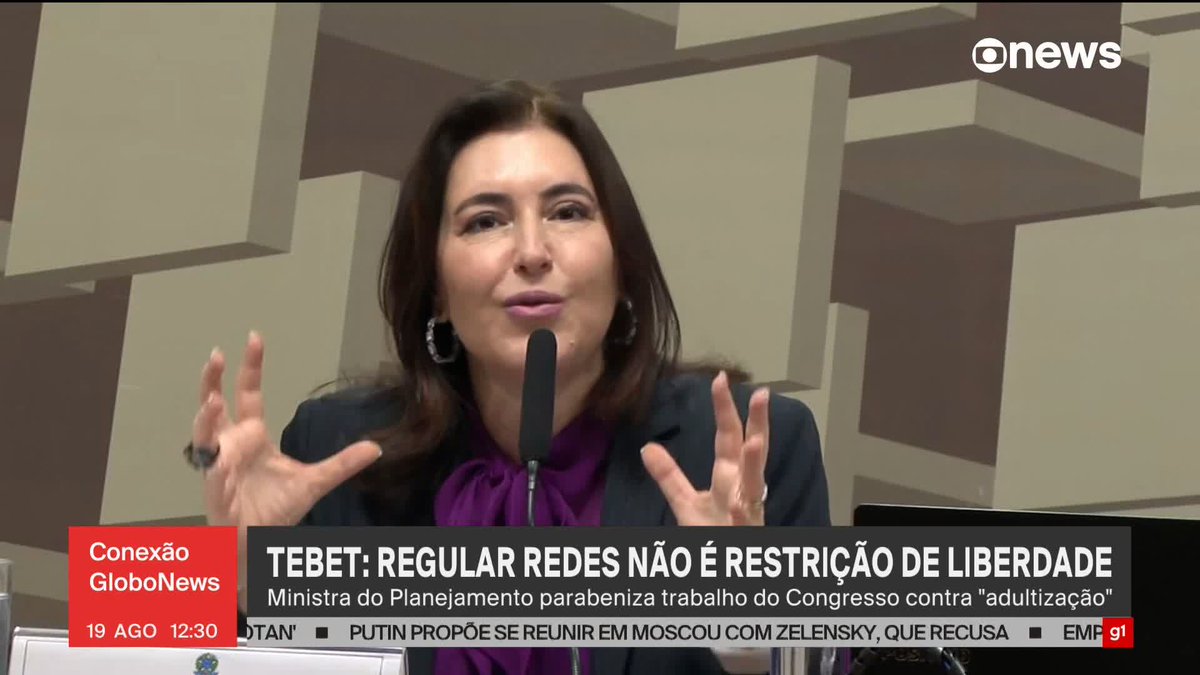Ministra do Planejamento, Tebet parabeniza os trabalhos do Congresso no combate à sexualização das crianças nas redes sociais e diz que regular redes não é restrição de liberdade de expressão. #ConexãoGloboNews ➡ Assista à #GloboNews: