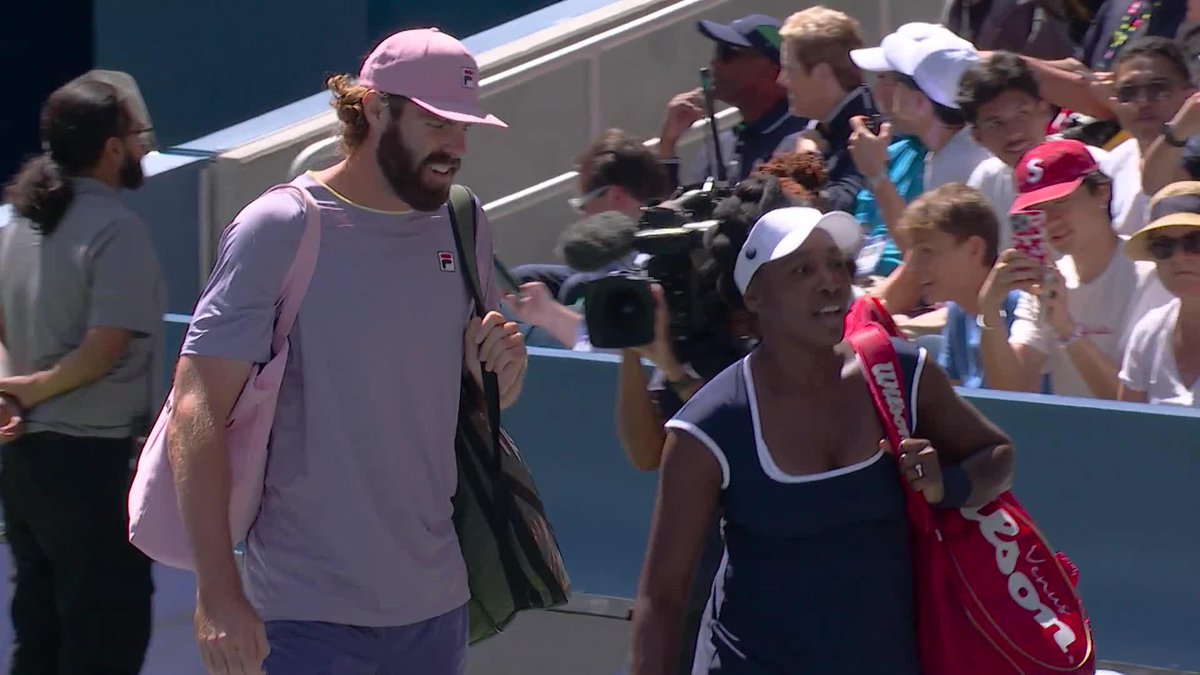 That reception 🙌 Venus Williams and Reilly Opelka face Karolina Muchova and Andrey Rublev!