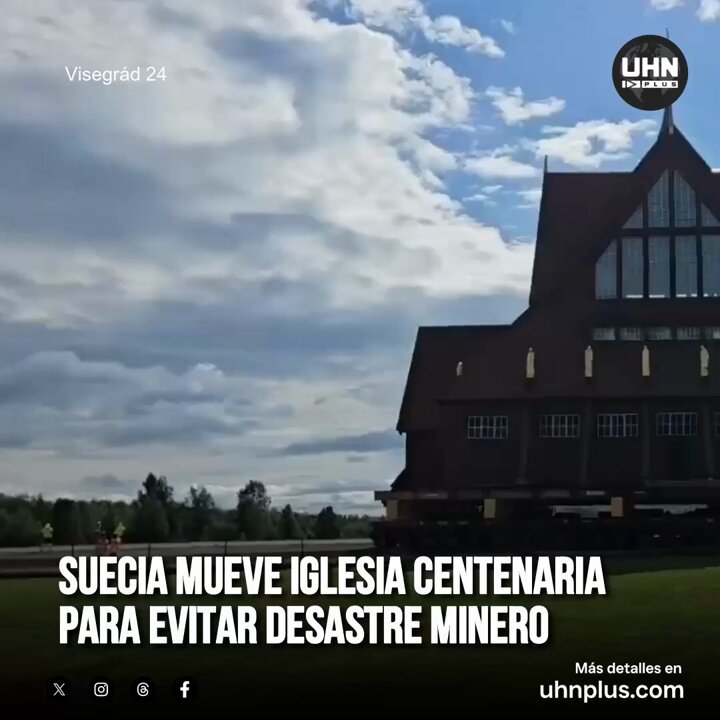 🇸🇪‼️ | En Kiruna, Suecia, comenzó el traslado de su iglesia histórica de 113 años y 672 toneladas, que recorrerá 5 km en dos días para salvarse del colapso causado por la mina de hierro más grande de Europa. Más detalles en