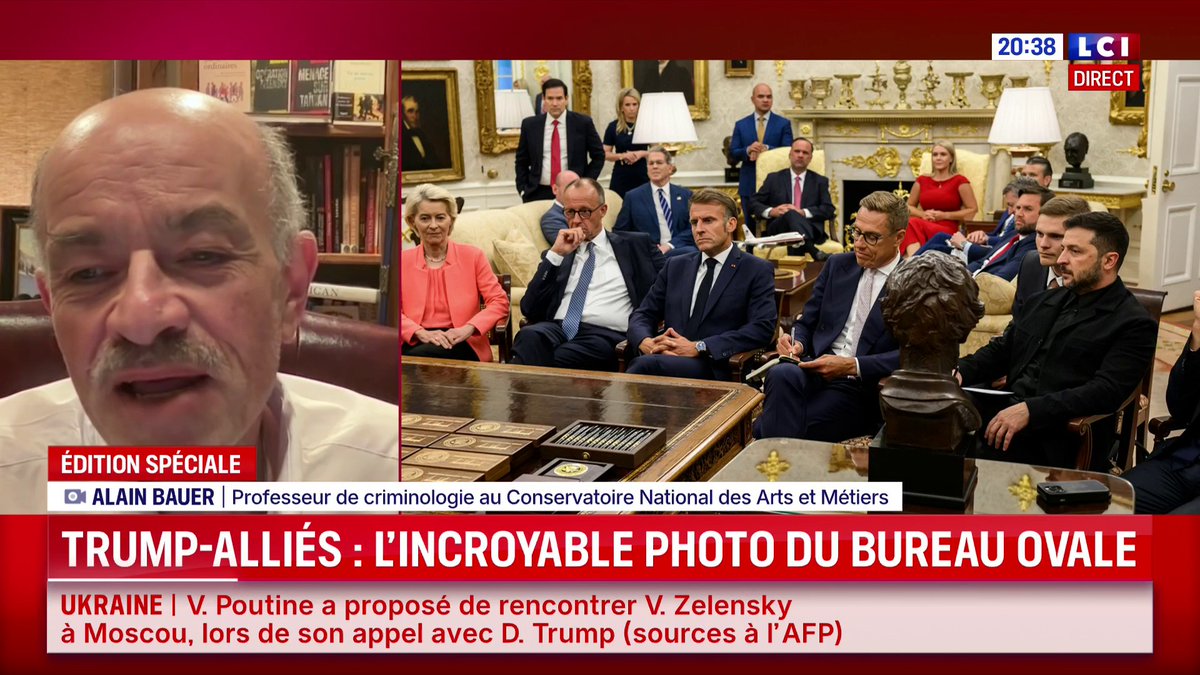 🗣️ Photo de Trump et des alliés dans le Bureau ovale : "la photo de qui c'est le patron" réagit Alain Bauer ▶️ Darius Rochebin