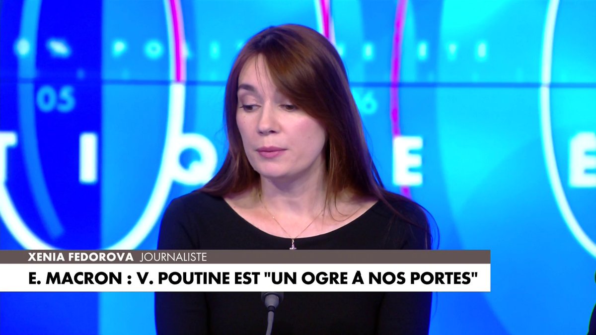 Xenia Fedorova : «Il y a un avancement énorme. Emmanuel Macron joue cette communication de peur vis-à-vis de la Russie, ce n'est pas nouveau. Ça avait étonné beaucoup de monde en Russie qui ne voyait pas la France comme un ennemi, mais comme un ami.»