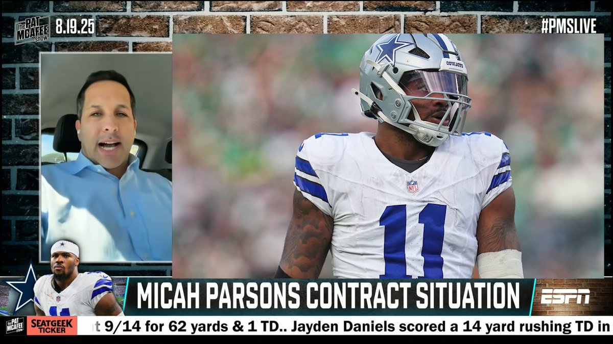 "It feels more likely that these sides are heading for a divorce today." Adam Schefter shares his thoughts on the situation regarding the Cowboys and Micah Parsons ✍️ (via Pat McAfee)