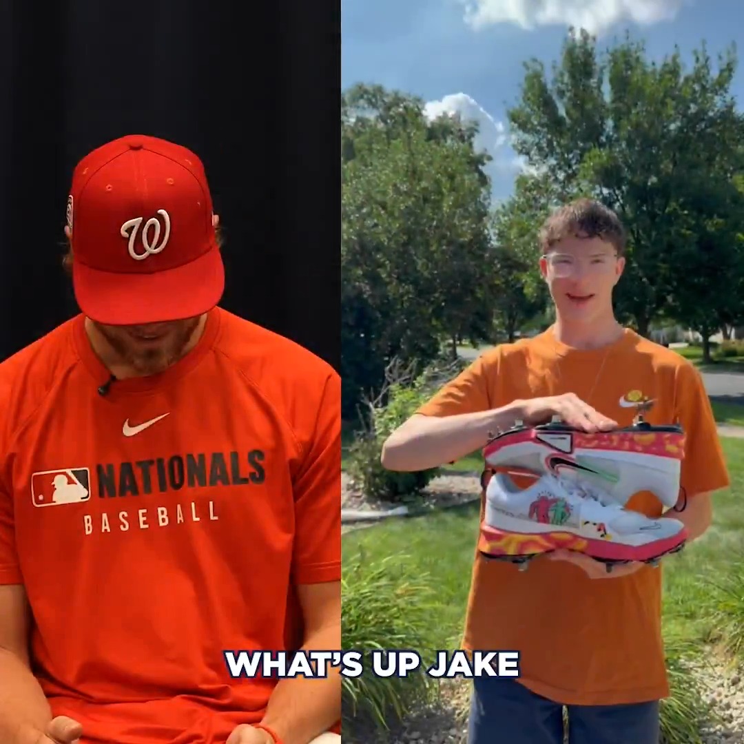 we're n̶o̶t̶ crying ❤️🥹 jake irvin pitching tonight in some SPECIAL cleats