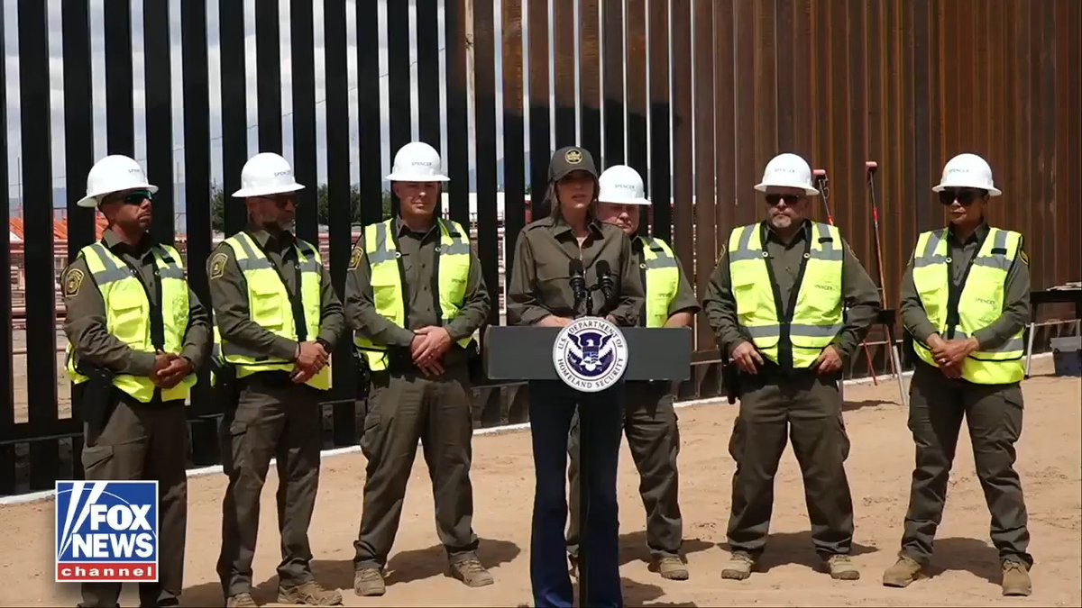 Secretary Noem says the border wall will be painted black to make it harder for people to climb.