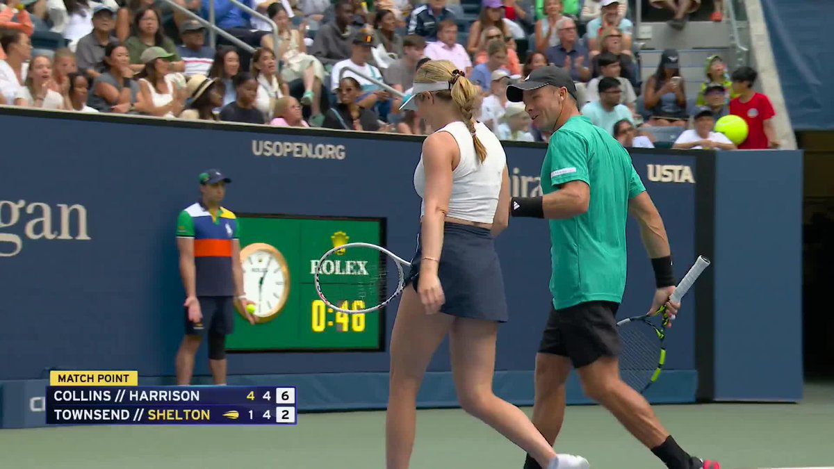 Rock-solid 💎 Nothing getting past Collins/Harrison at the net!