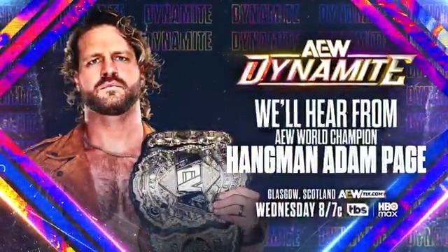 #AEWDynamite 8/7c on TBS + HBO Max Tomorrow, 8/20! The AEW World Champion baited Maxwell Jacob Friedman™️ into executing his Title Match contract for #ForbiddenDoor, but it enraged MJF into brutally attacking the champ in the Parking Lot. We'll Hear From Hangman Page, TOMORROW NIGHT!