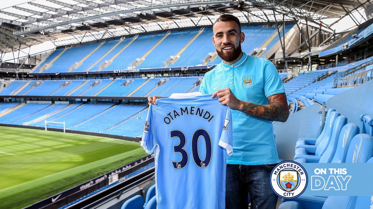 #OnThisDay: #ManCity signed Nicolas Otamendi [2015] 🔵 210 Appearances ⚽️ 11 Goals 🅰️ 4 Assists 🏆 League Cup [x4] 🏆 Premier League [x2] 🏆 Community Shield [x2] 🏆 FA Cup [x1] 🏅 PFA Team of the Year [x1]