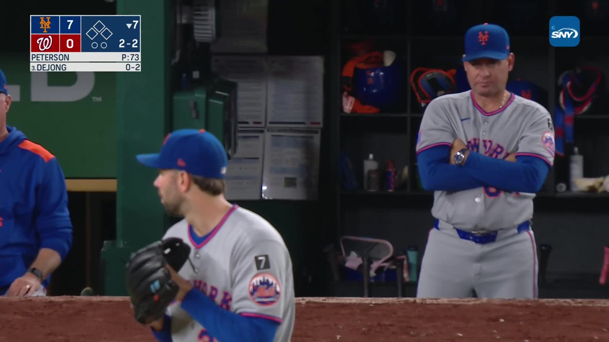 2 more strikeouts for David Peterson in the 7th inning and he's up to 9 for the game!