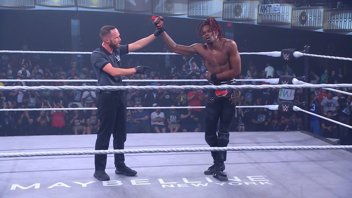 EXCLUSIVE: NXT Champion Oba Femi wwe goes face-to-face with the new No. 1 Contender and his WWE Heatwave opponent, Je’Von Evans .