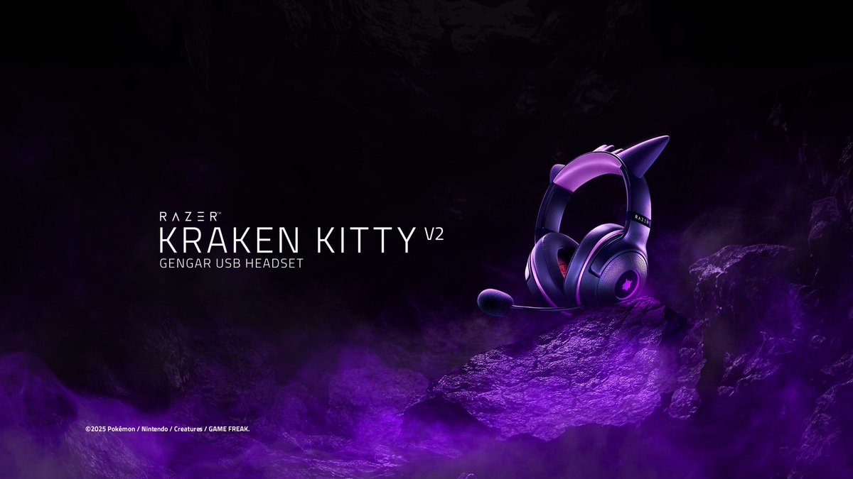 Vous l’avez réclamé, nous l’avons fait. Le casque gaming Razer Kraken Kitty V2 – édition Ectoplasma est maintenant disponible en France ! (et dans le monde en général) 😈 Plus d'infos sur : | Pokémon France