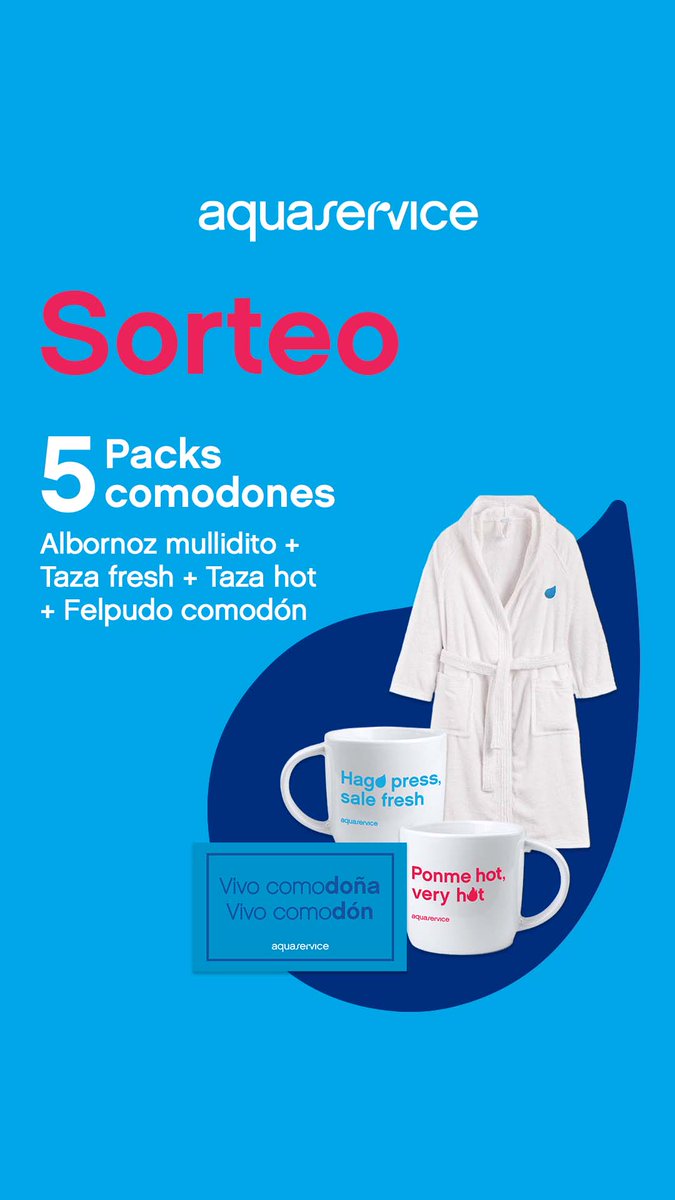 ✨ Sorteamos 5 packs para disfrutar como una auténtica comodoña o comodón. Compuesto de un albornoz mullidito, felpudo y taza fresh + taza hot. 🔁 RT 💧 Etiqueta a la persona más comodoña o comodón que conozcas 👉 Síguenos 📅 El 28/08 anunciaremos los ganadores #sorteo